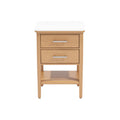 Modern Wooden Nightstand with Two Drawers and Open Shelf