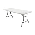 Foldable Plastic Table with Steel Legs for Easy Storage