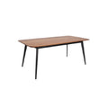 Modern Rectangular Dining Table with Wooden Top and Metal Legs